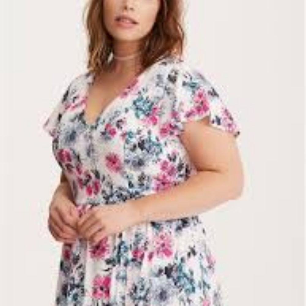 Floral Print Challis Maxi Dress
